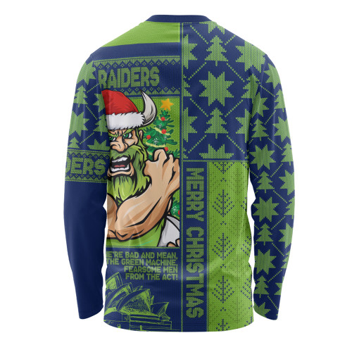 Canberra Raiders Long Sleeve T-shirt Christmas Magic Knit Style Winter Glow