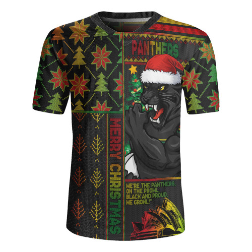 Penrith Panthers Rugby Jersey Christmas Magic Knit Style Winter Glow Penrith Panthers Rugby Jersey Christmas Magic Knit Style Winter Glow