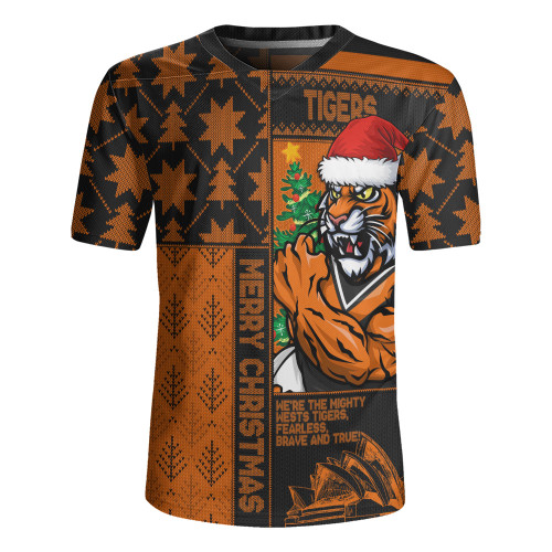 Wests Tigers Rugby Jersey Christmas Magic Knit Style Winter Glow