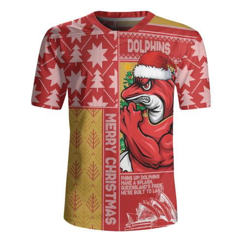 Redcliffe Dolphins Rugby Jersey Christmas Magic Knit Style Winter Glow Redcliffe Dolphins Rugby Jersey Christmas Magic Knit Style Winter Glow