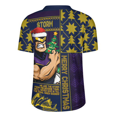 Melbourne Storm Rugby Jersey Christmas Magic Knit Style Winter Glow
