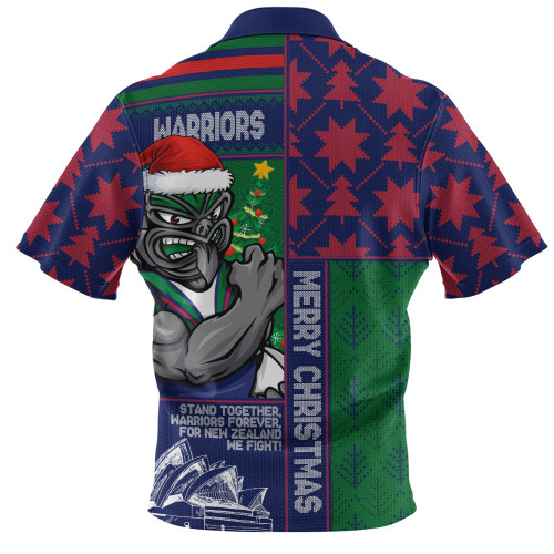 New Zealand Warriors Zip Polo Shirt Christmas Magic Knit Style Winter Glow New Zealand Warriors Zip Polo Shirt Christmas Magic Knit Style Winter Glow