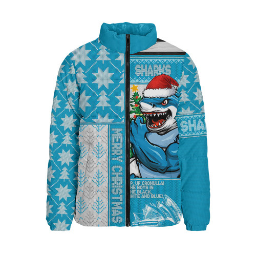 Cronulla-Sutherland Sharks Padded Jacket Christmas Magic Knit Style Winter Glow