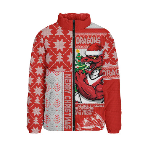 St. George Illawarra Dragons Padded Jacket Christmas Magic Knit Style Winter Glow St. George Illawarra Dragons Padded Jacket Christmas Magic Knit Style Winter Glow