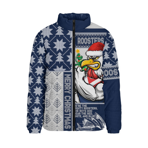 Sydney Roosters Padded Jacket Christmas Magic Knit Style Winter Glow Sydney Roosters Padded Jacket Christmas Magic Knit Style Winter Glow