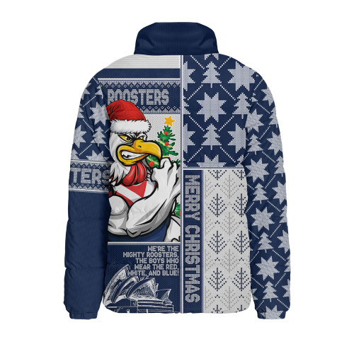 Sydney Roosters Padded Jacket Christmas Magic Knit Style Winter Glow Sydney Roosters Padded Jacket Christmas Magic Knit Style Winter Glow