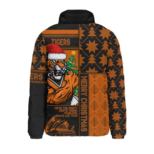 Wests Tigers Padded Jacket Christmas Magic Knit Style Winter Glow Wests Tigers Padded Jacket Christmas Magic Knit Style Winter Glow