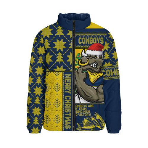 North Queensland Cowboys Padded Jacket Christmas Magic Knit Style Winter Glow