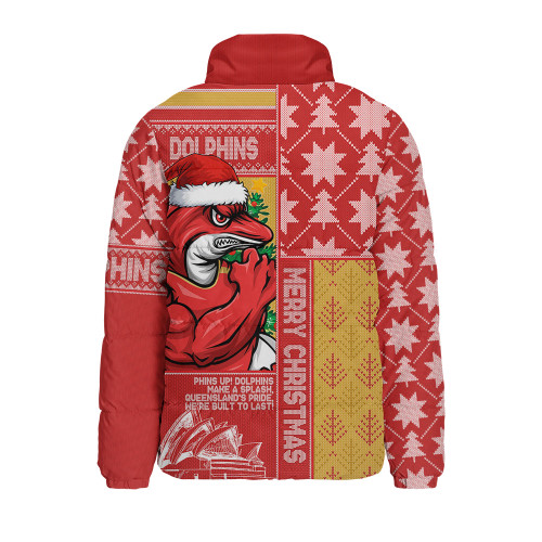Redcliffe Dolphins Padded Jacket Christmas Magic Knit Style Winter Glow