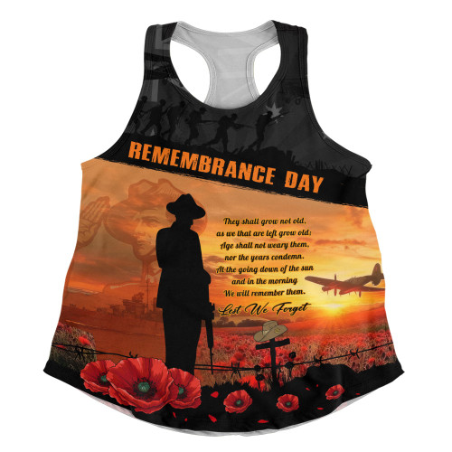 Australia Women Racerback Singlet Remembrance Day Australia Honour The Fallen Australia Women Racerback Singlet Remembrance Day Australia Honour The Fallen