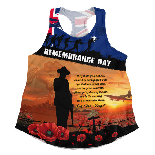 Australia Women Racerback Singlet Remembrance Day Australia Honour The Fallen