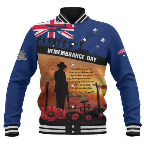 Australia Baseball Jacket Remembrance Day Australia Honour The Fallen Australia Baseball Jacket Remembrance Day Australia Honour The Fallen
