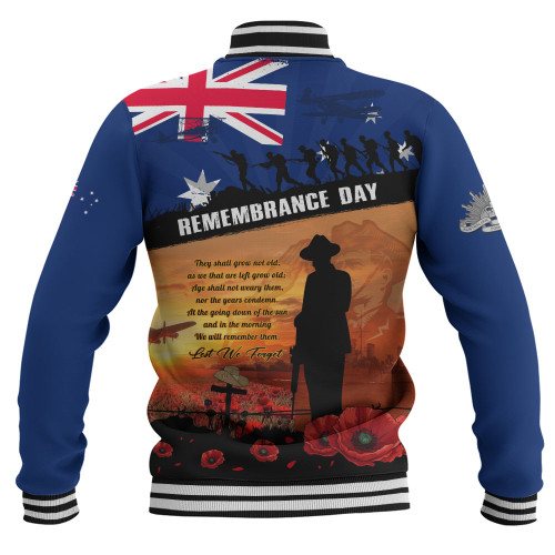 Australia Baseball Jacket Remembrance Day Australia Honour The Fallen Australia Baseball Jacket Remembrance Day Australia Honour The Fallen