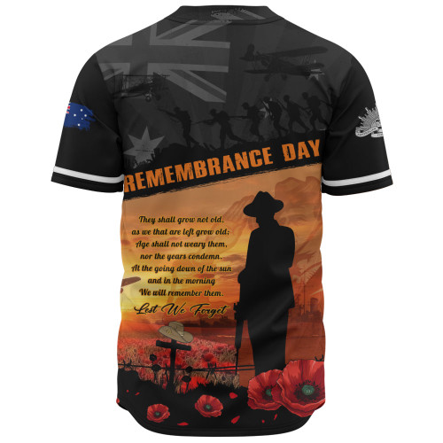 Australia Baseball Shirt Remembrance Day Australia Honour The Fallen Australia Baseball Shirt Remembrance Day Australia Honour The Fallen