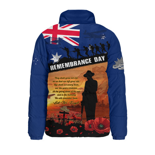 Australia Padded Jacket Remembrance Day Australia Honour The Fallen Australia Padded Jacket Remembrance Day Australia Honour The Fallen