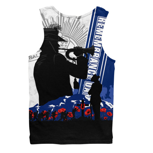 Australia Men Singlet Remembrance Day Australia Field Of Poppies