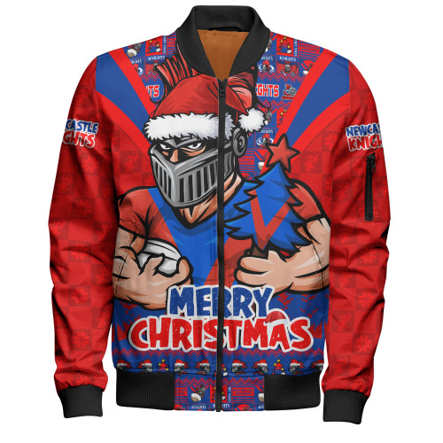 Newcastle Knights Bomber Jacket Merry Christmas Festive Spirit Edition