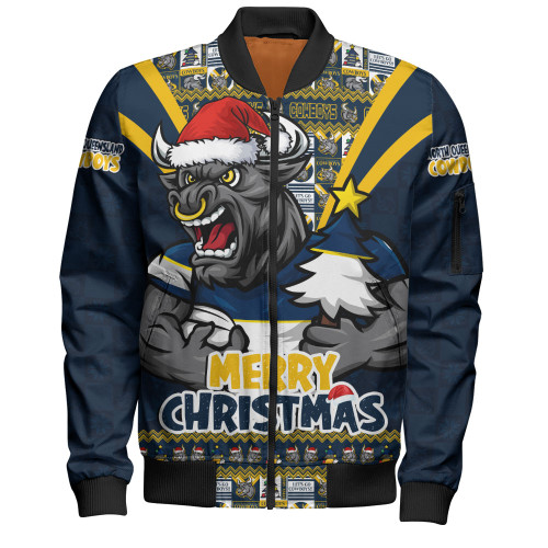 North Queensland Cowboys Bomber Jacket Merry Christmas Festive Spirit Edition North Queensland Cowboys Bomber Jacket Merry Christmas Festive Spirit Edition