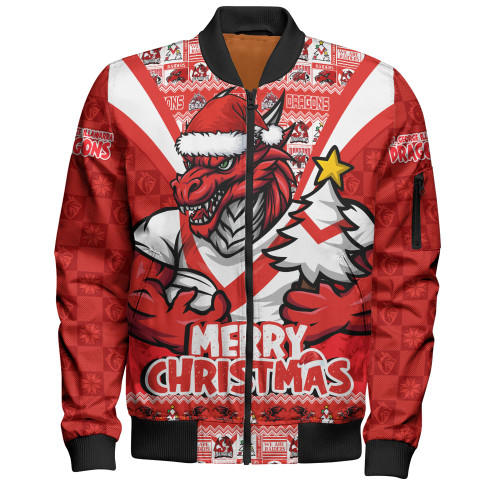Redcliffe Dolphins Bomber Jacket Merry Christmas Festive Spirit Edition Redcliffe Dolphins Bomber Jacket Merry Christmas Festive Spirit Edition