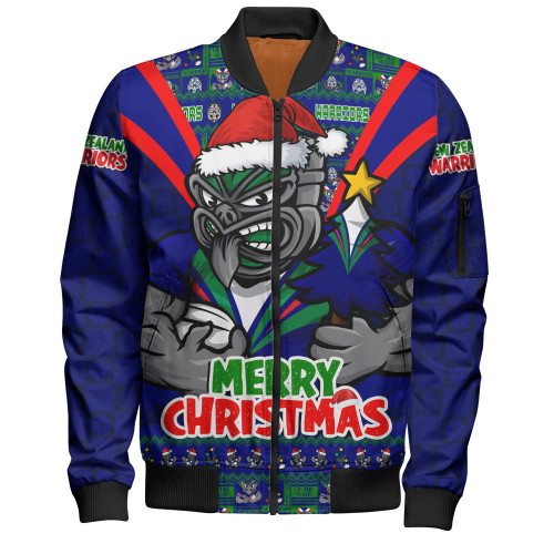 New Zealand Warriors Bomber Jacket Merry Christmas Festive Spirit Edition