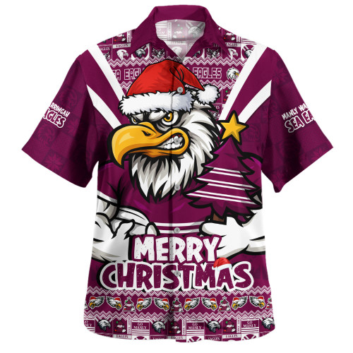 Manly Warringah Sea Eagles Hawaiian Shirt Merry Christmas Festive Spirit Edition Manly Warringah Sea Eagles Hawaiian Shirt Merry Christmas Festive Spirit Edition