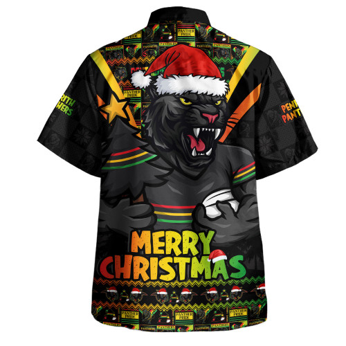 Penrith Panthers Hawaiian Shirt Merry Christmas Festive Spirit Edition Penrith Panthers Hawaiian Shirt Merry Christmas Festive Spirit Edition