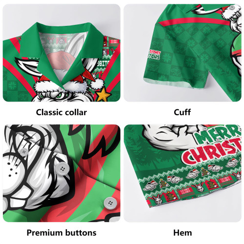 South Sydney Rabbitohs Hawaiian Shirt Merry Christmas Festive Spirit Edition South Sydney Rabbitohs Hawaiian Shirt Merry Christmas Festive Spirit Edition