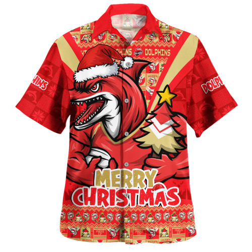 St. George Illawarra Dragons Hawaiian Shirt Merry Christmas Festive Spirit Edition St. George Illawarra Dragons Hawaiian Shirt Merry Christmas Festive Spirit Edition