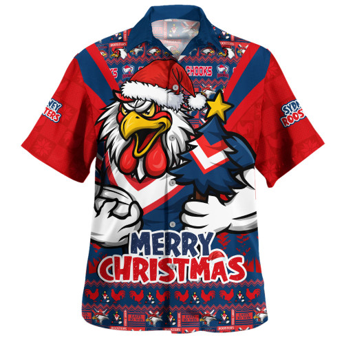 Sydney Roosters Hawaiian Shirt Merry Christmas Festive Spirit Edition Sydney Roosters Hawaiian Shirt Merry Christmas Festive Spirit Edition