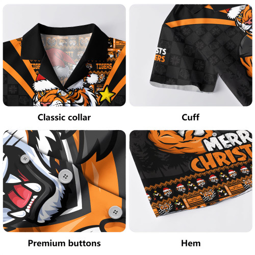 Wests Tigers Hawaiian Shirt Merry Christmas Festive Spirit Edition Wests Tigers Hawaiian Shirt Merry Christmas Festive Spirit Edition