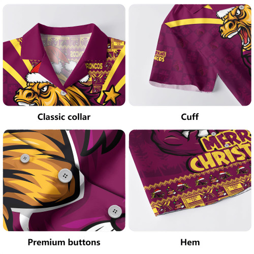 Brisbane Broncos Hawaiian Shirt Merry Christmas Festive Spirit Edition Brisbane Broncos Hawaiian Shirt Merry Christmas Festive Spirit Edition