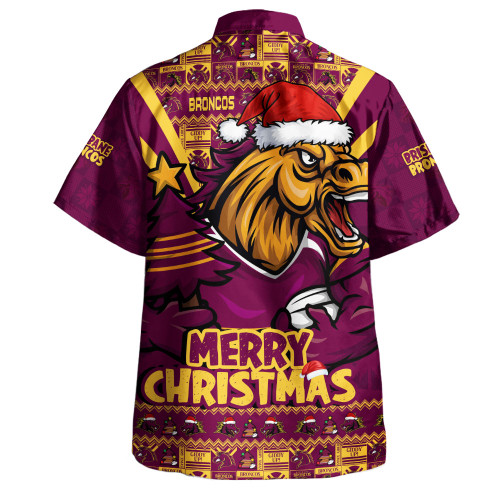 Brisbane Broncos Hawaiian Shirt Merry Christmas Festive Spirit Edition Brisbane Broncos Hawaiian Shirt Merry Christmas Festive Spirit Edition