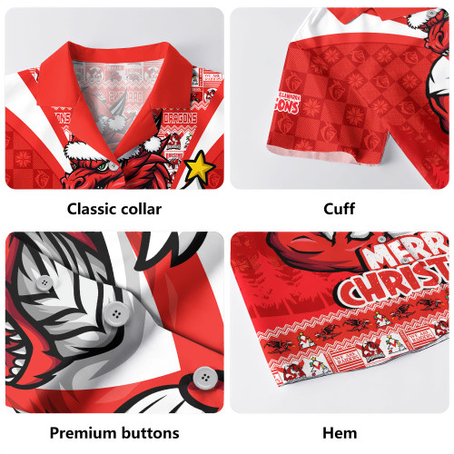 Redcliffe Dolphins Hawaiian Shirt Merry Christmas Festive Spirit Edition Redcliffe Dolphins Hawaiian Shirt Merry Christmas Festive Spirit Edition