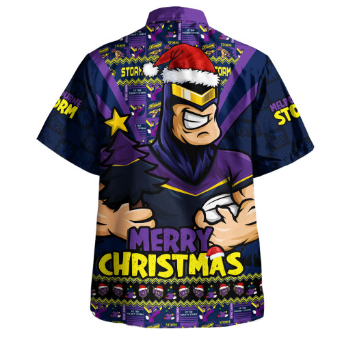 Melbourne Storm Hawaiian Shirt Merry Christmas Festive Spirit Edition Melbourne Storm Hawaiian Shirt Merry Christmas Festive Spirit Edition