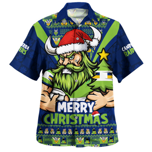 Canberra Raiders Hawaiian Shirt Merry Christmas Festive Spirit Edition
