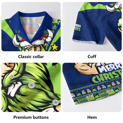 Canberra Raiders Hawaiian Shirt Merry Christmas Festive Spirit Edition Canberra Raiders Hawaiian Shirt Merry Christmas Festive Spirit Edition