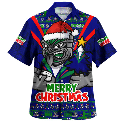 New Zealand Warriors Hawaiian Shirt Merry Christmas Festive Spirit Edition