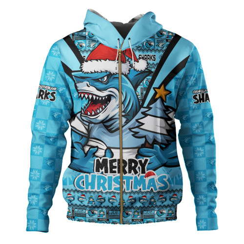 Cronulla-Sutherland Sharks Hoodie Merry Christmas Festive Spirit Edition