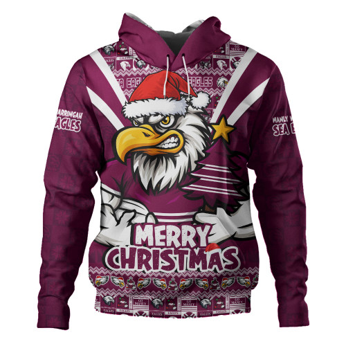 Manly Warringah Sea Eagles Hoodie Merry Christmas Festive Spirit Edition Manly Warringah Sea Eagles Hoodie Merry Christmas Festive Spirit Edition