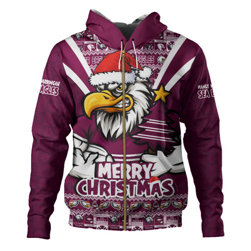 Manly Warringah Sea Eagles Hoodie Merry Christmas Festive Spirit Edition Manly Warringah Sea Eagles Hoodie Merry Christmas Festive Spirit Edition