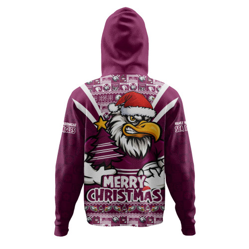 Manly Warringah Sea Eagles Hoodie Merry Christmas Festive Spirit Edition Manly Warringah Sea Eagles Hoodie Merry Christmas Festive Spirit Edition