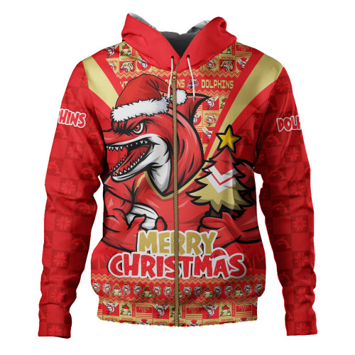 Redcliffe Dolphins Hoodie Merry Christmas Festive Spirit Edition Redcliffe Dolphins Hoodie Merry Christmas Festive Spirit Edition