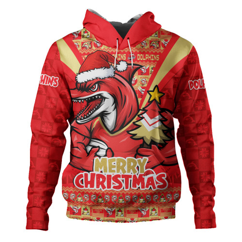 Redcliffe Dolphins Hoodie Merry Christmas Festive Spirit Edition Redcliffe Dolphins Hoodie Merry Christmas Festive Spirit Edition
