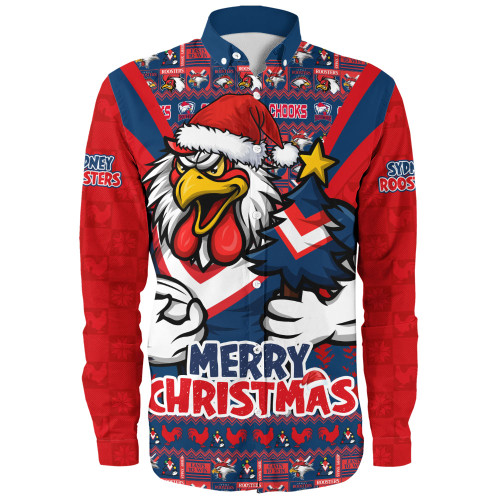 Sydney Roosters Long Sleeve Shirt Merry Christmas Festive Spirit Edition