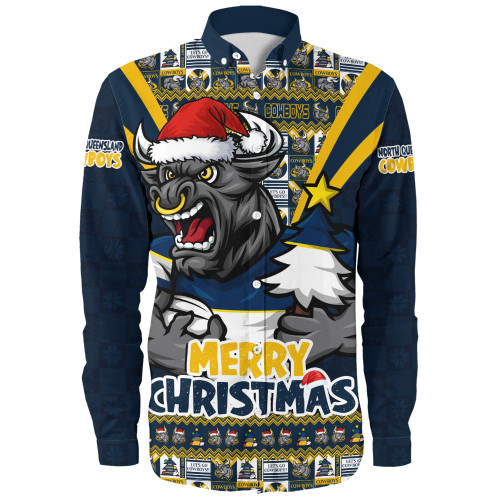 North Queensland Cowboys Long Sleeve Shirt Merry Christmas Festive Spirit Edition North Queensland Cowboys Long Sleeve Shirt Merry Christmas Festive Spirit Edition