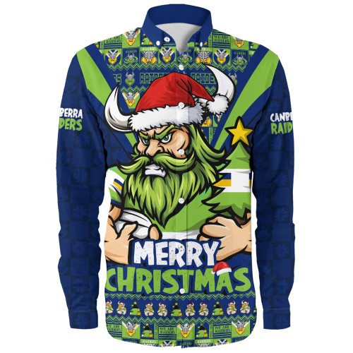Canberra Raiders Long Sleeve Shirt Merry Christmas Festive Spirit Edition