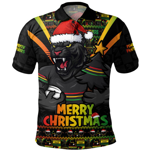 Penrith Panthers Polo Shirt Merry Christmas Festive Spirit Edition Penrith Panthers Polo Shirt Merry Christmas Festive Spirit Edition