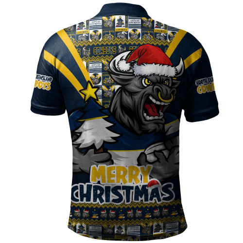 North Queensland Cowboys Polo Shirt Merry Christmas Festive Spirit Edition North Queensland Cowboys Polo Shirt Merry Christmas Festive Spirit Edition