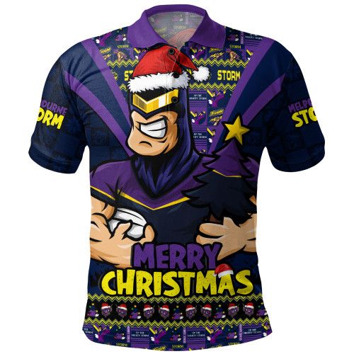 Melbourne Storm Polo Shirt Merry Christmas Festive Spirit Edition Melbourne Storm Polo Shirt Merry Christmas Festive Spirit Edition