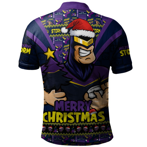Melbourne Storm Polo Shirt Merry Christmas Festive Spirit Edition Melbourne Storm Polo Shirt Merry Christmas Festive Spirit Edition
